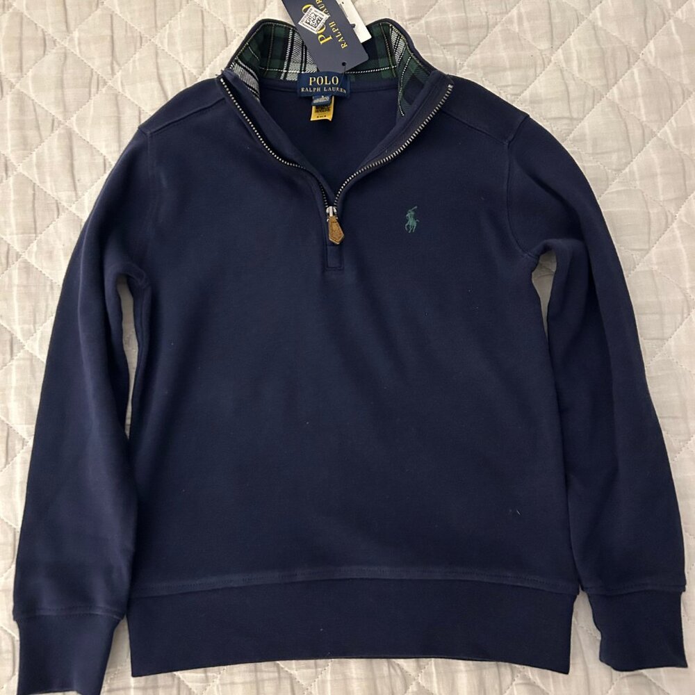 RALPH LAUREN NAVY BLUE QUARTER ZIP | NWT | SIZE 5